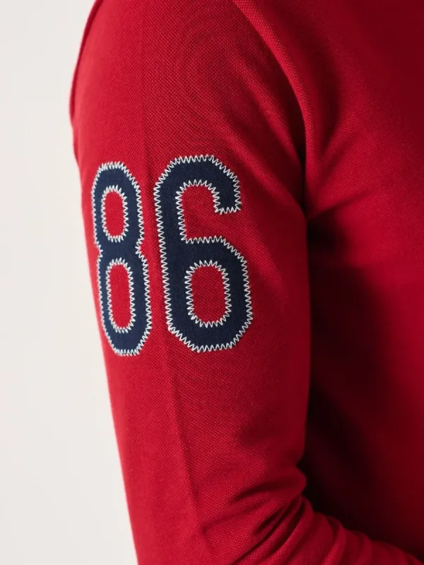 Quba & Co Dark Red Long Sleeve X-Series Polo Shirt - Drexler New