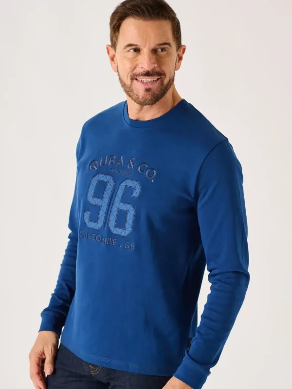 Quba & Co Dark Teal Long Sleeve Lifestyle Quba And Co T-Shirt - Senton Sale