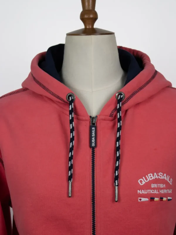 Quba & Co Darna X-Series Zip Through Hoodie in Coral Pink Best