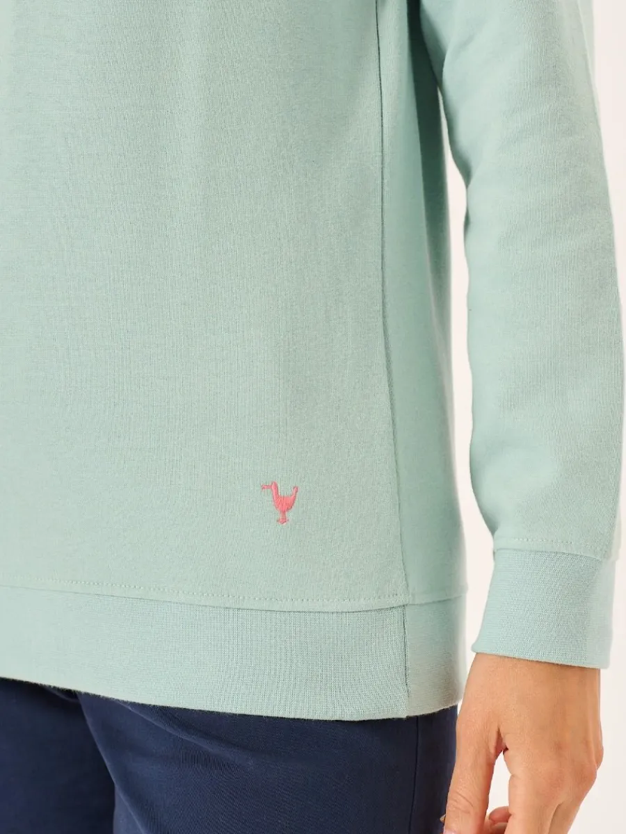 dusty_aqua_zip_neck_colla_7.webp Quba & Co Dusty Aqua Zip Neck Collared Sweatshirt - Garcelle Online