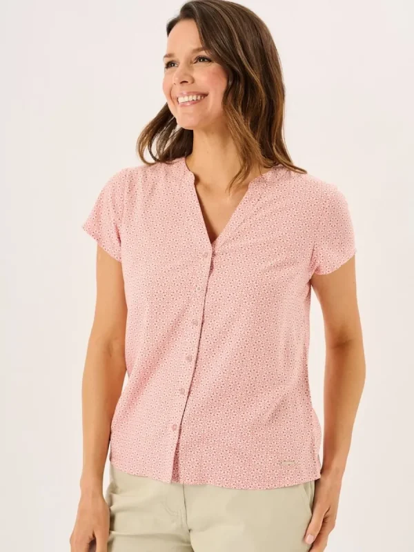 Quba & Co Dusty Pink Notch Neck Spotted Shirt - Adrienne New