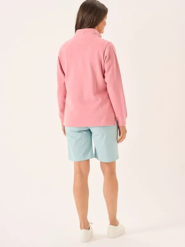Quba & Co Dusty Rose Pink Zip Neck Sweatshirt - Carlie Best