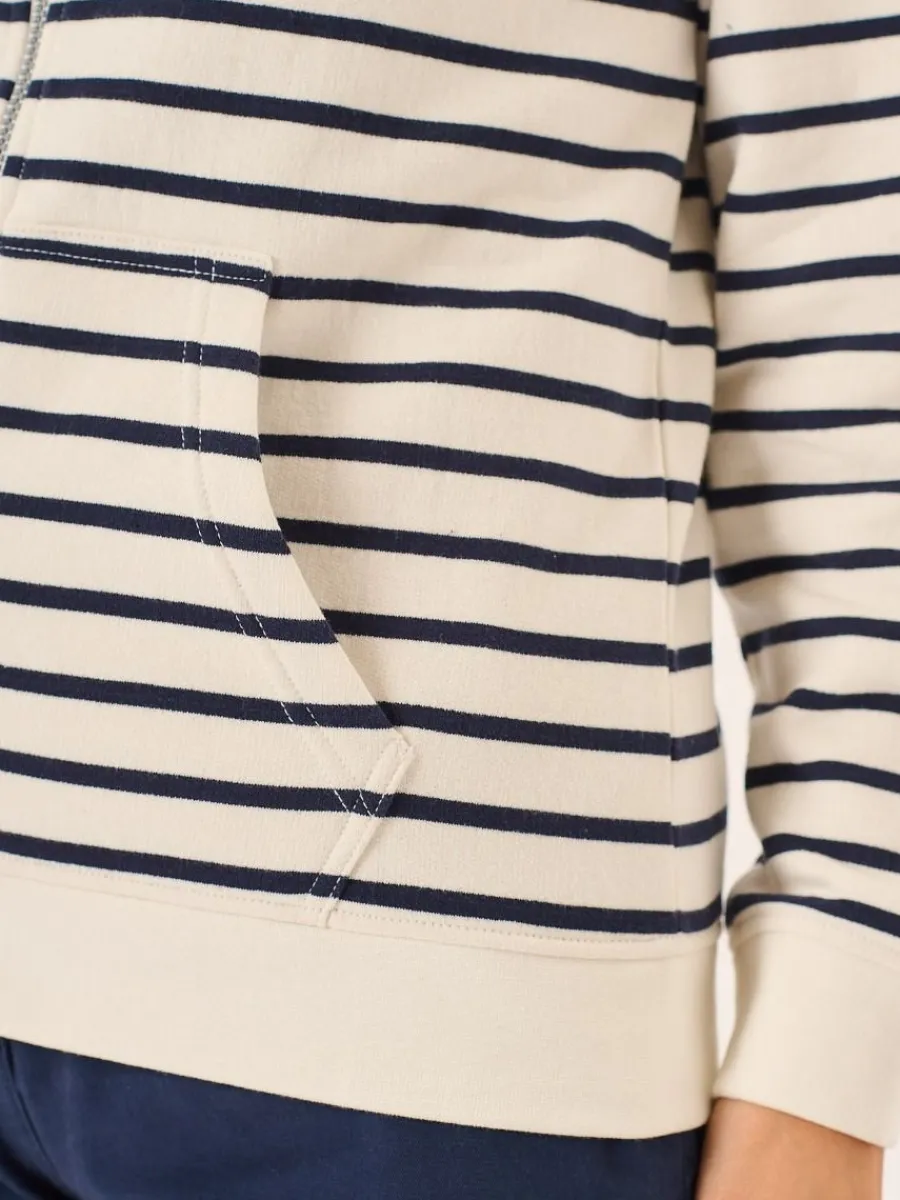 foam_and_navy_striped_qub_9.webp Quba & Co Foam And Navy Striped Quba And Co Zip Through Hoodie - Tinsley Online