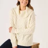 Quba & Co Foam White Chunky Cowl Neck Lambswool Jumper - Carmine Outlet
