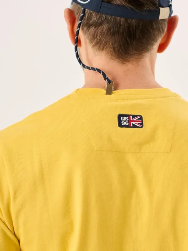 Quba & Co Golden Yellow Quba Sails X-Series Boat Design Graphic T-Shirt - Ekko Best
