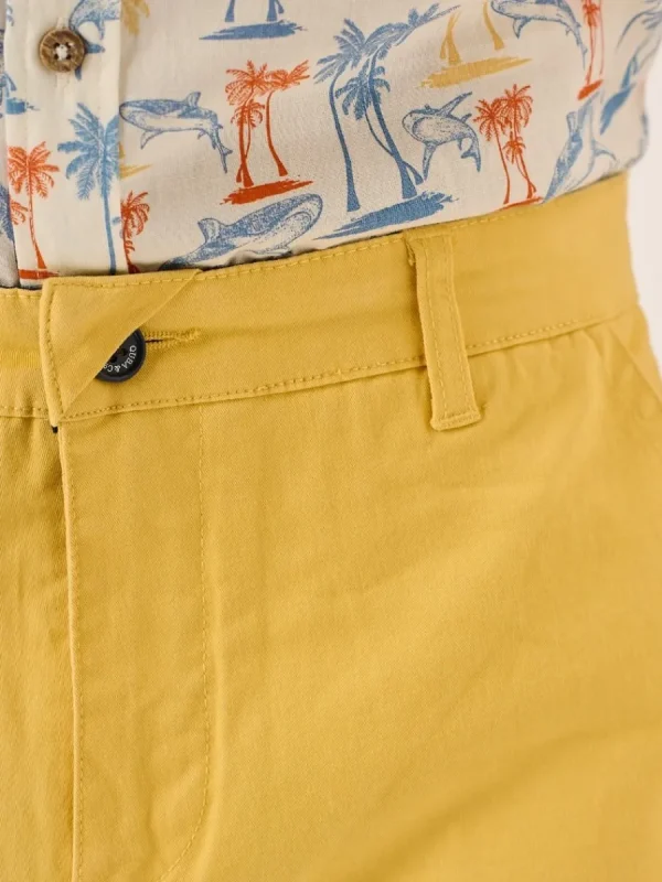 Quba & Co Golden Yellow Stretch Chino Shorts - Sandor Hot