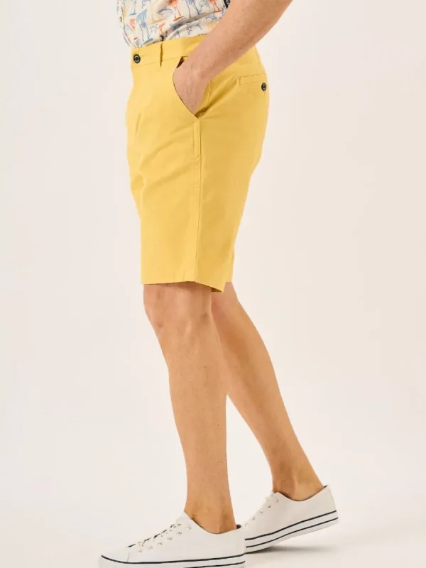 Quba & Co Golden Yellow Stretch Chino Shorts - Sandor Hot