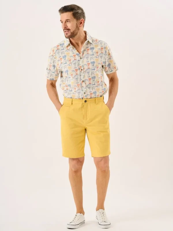 Quba & Co Golden Yellow Stretch Chino Shorts - Sandor Hot