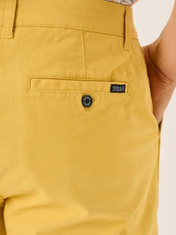 Quba & Co Golden Yellow Stretch Chino Shorts - Sandor Hot