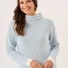 Quba & Co Grensa Cowl Neck Textured Jumper in Sky Blue Fashion