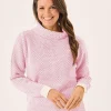Quba & Co Grensa Cowl Neck Textured Jumper in Light Pink Fashion