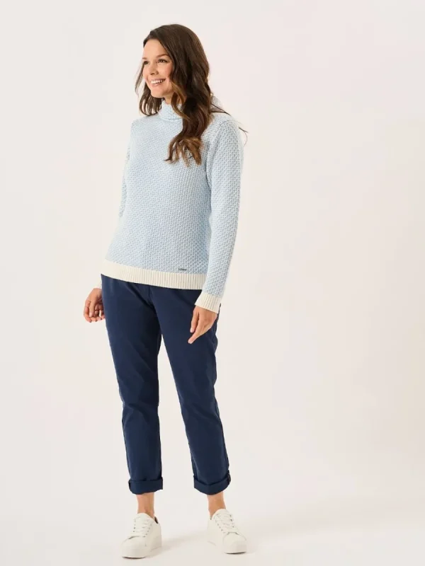 Quba & Co Grensa Cowl Neck Textured Jumper in Sky Blue Fashion