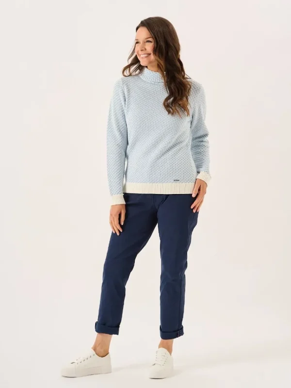 Quba & Co Grensa Cowl Neck Textured Jumper in Sky Blue Fashion