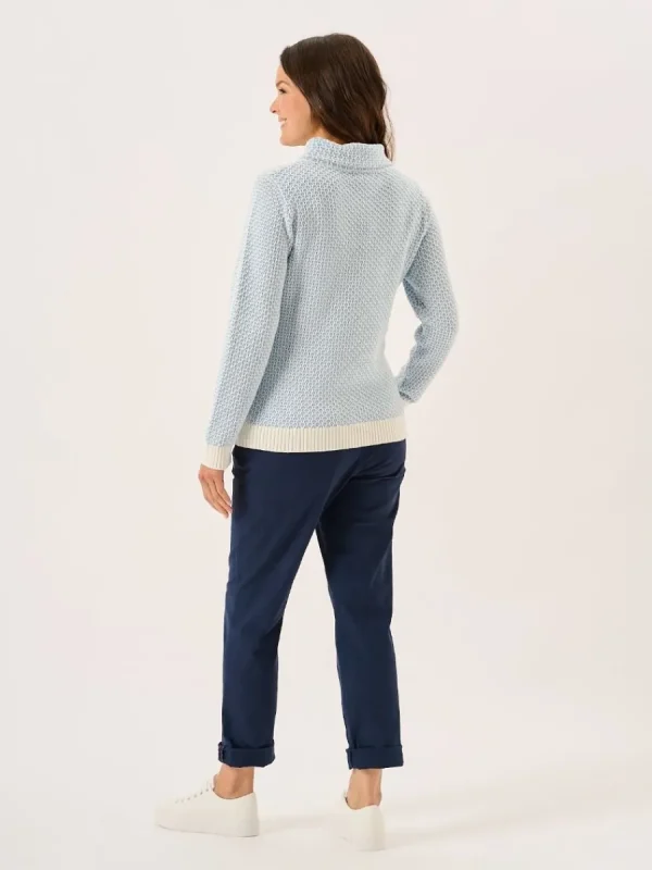 Quba & Co Grensa Cowl Neck Textured Jumper in Sky Blue Fashion