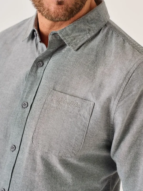 Quba & Co Grey Long Sleeve Oxford Shirt - Orlen New