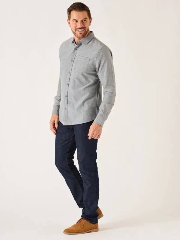 Quba & Co Grey Long Sleeve Oxford Shirt - Orlen New