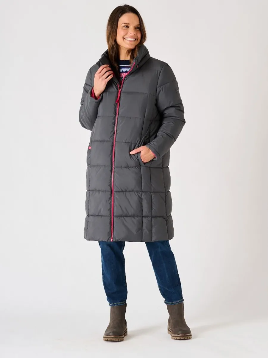 grey_longline_contrast_zi_3.webp Quba & Co Grey Longline Contrast Zip Padded Jacket - Orebro New