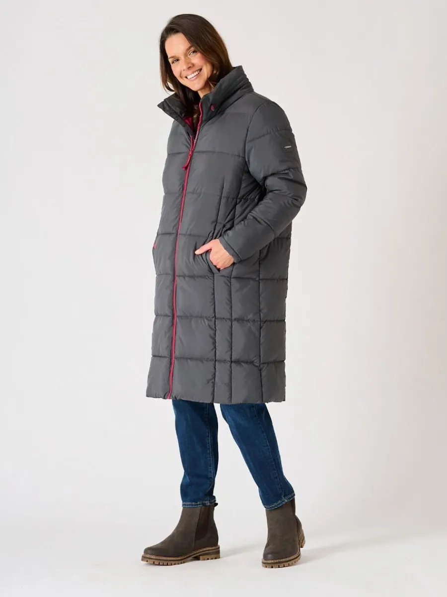 grey_longline_contrast_zi_7.webp Quba & Co Grey Longline Contrast Zip Padded Jacket - Orebro New
