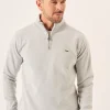 Quba & Co Grey Marl Lifestyle Windproof Zip Neck Jumper - Koltson Best