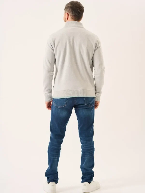 Quba & Co Grey Marl Lifestyle Windproof Zip Neck Jumper - Koltson Best