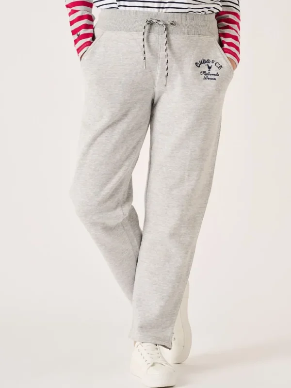 Quba & Co Grey Marl Straight Leg Jog Pants - Linar Online
