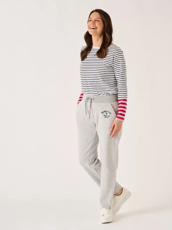 Quba & Co Grey Marl Straight Leg Jog Pants - Linar Online