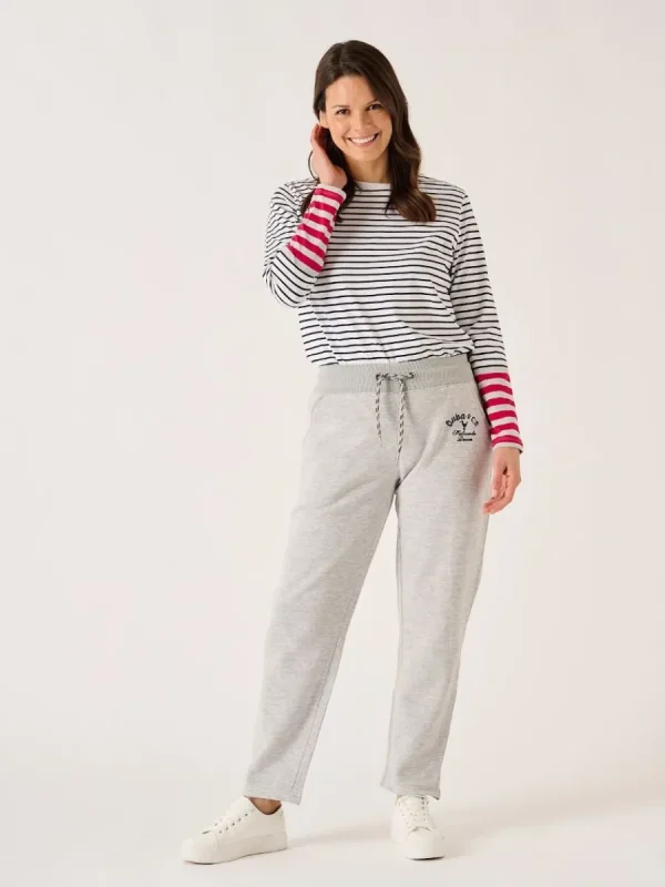 Quba & Co Grey Marl Straight Leg Jog Pants - Linar Online