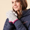 Quba & Co Grey Striped Cable Knit Gloves New