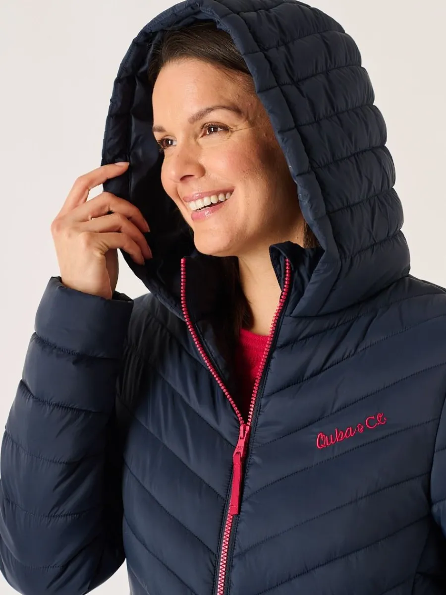 kallister_longline_puffer_2.webp Quba & Co Kallister Longline Puffer Coat in Navy Discount
