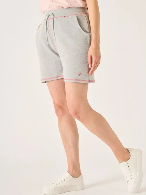 Quba & Co Light Grey Marl Ladies Loopback Jersey Shorts - Evie Hot