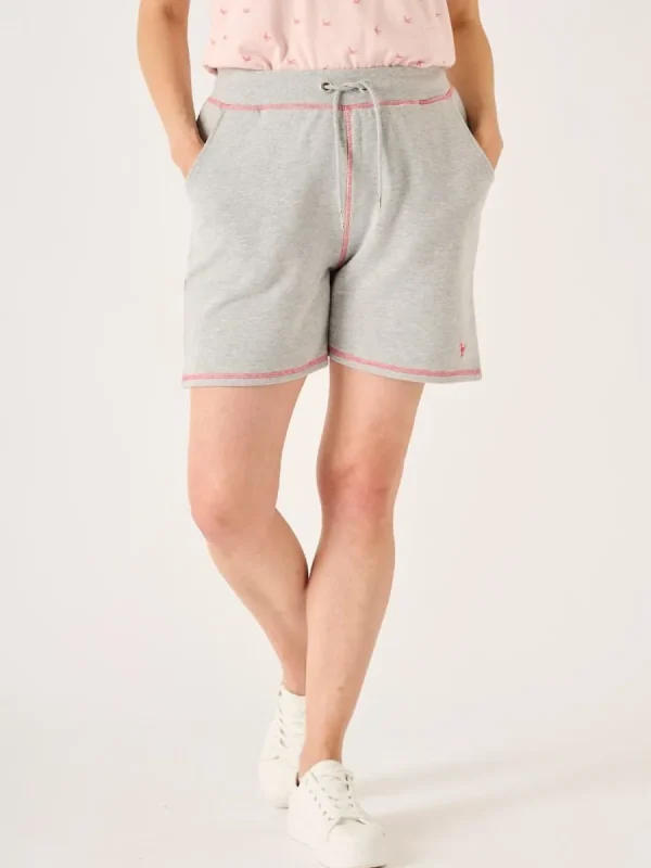 Quba & Co Light Grey Marl Ladies Loopback Jersey Shorts - Evie Hot