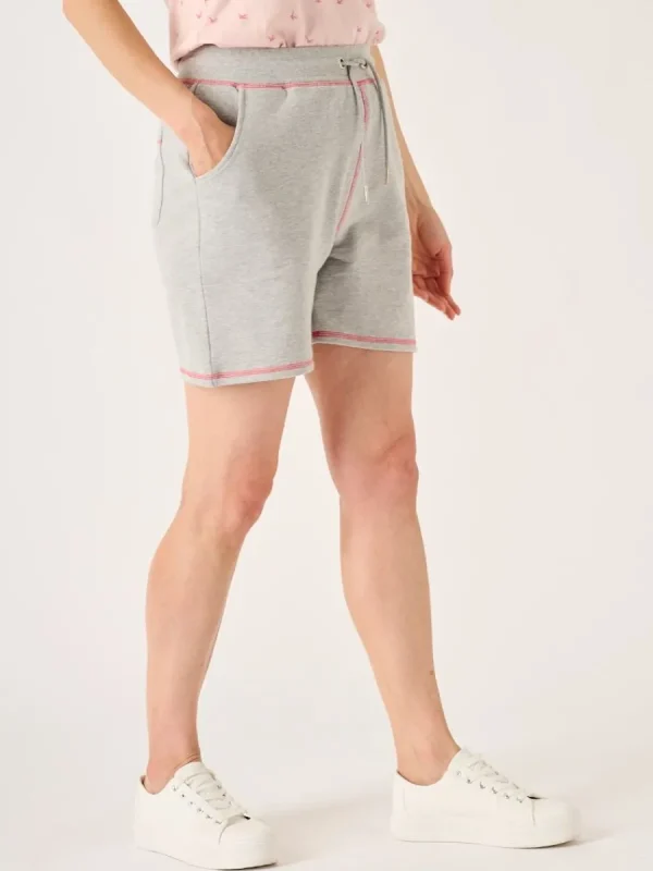 Quba & Co Light Grey Marl Ladies Loopback Jersey Shorts - Evie Hot