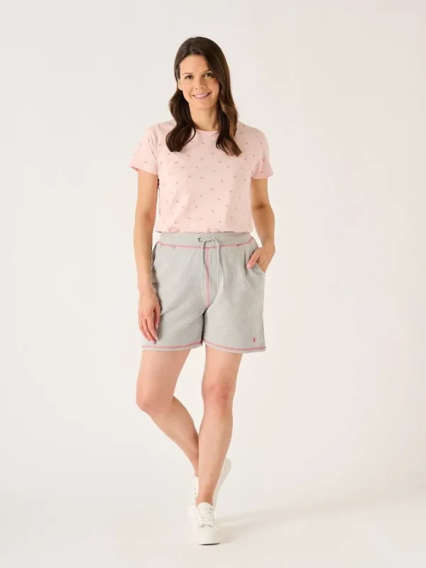 Quba & Co Light Grey Marl Ladies Loopback Jersey Shorts - Evie Hot