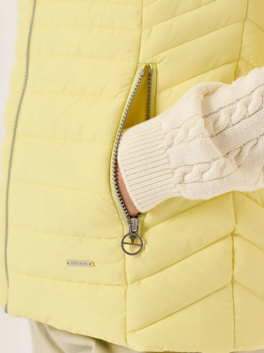 light_yellow_ladies_quilt_10.webp Quba & Co Light Yellow Ladies Quilted Gilet - Darina Discount