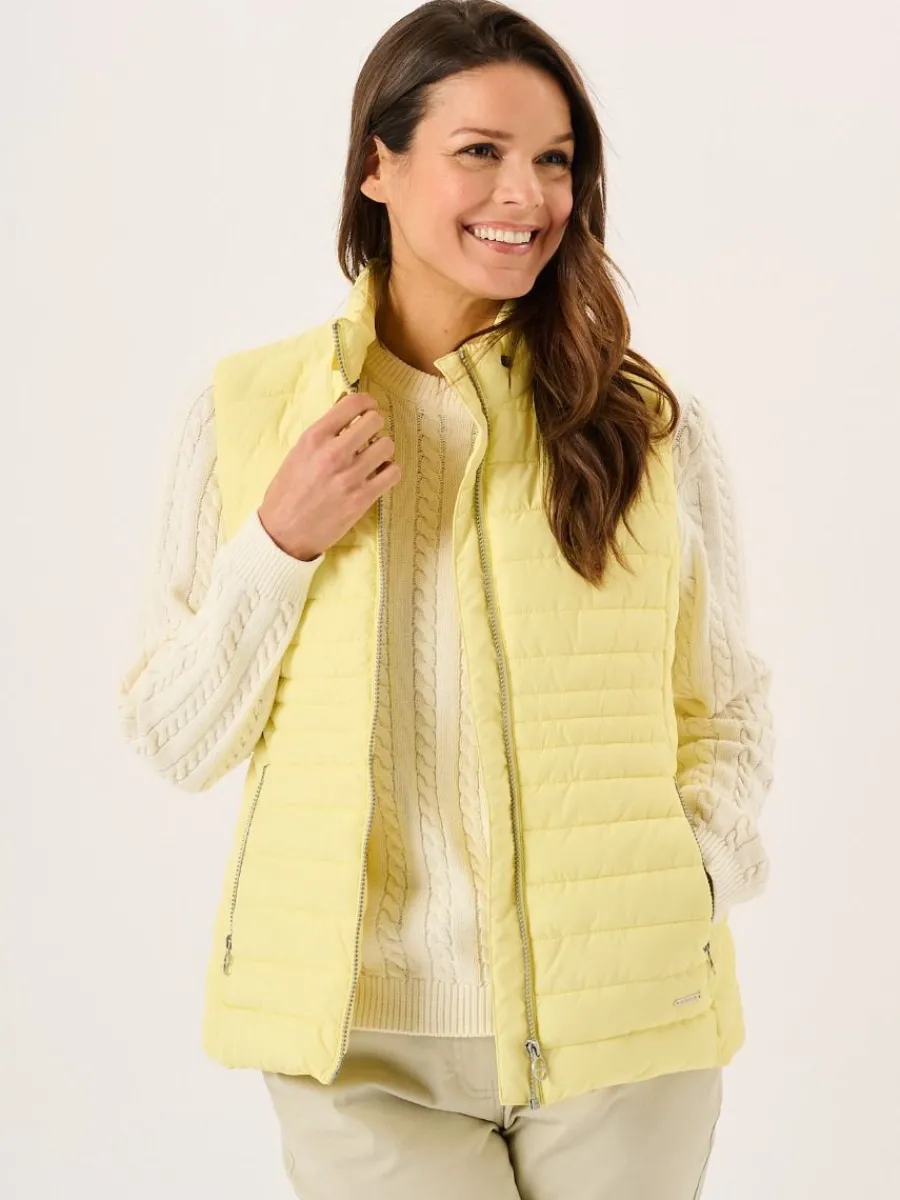 light_yellow_ladies_quilt_4.webp Quba & Co Light Yellow Ladies Quilted Gilet - Darina Discount