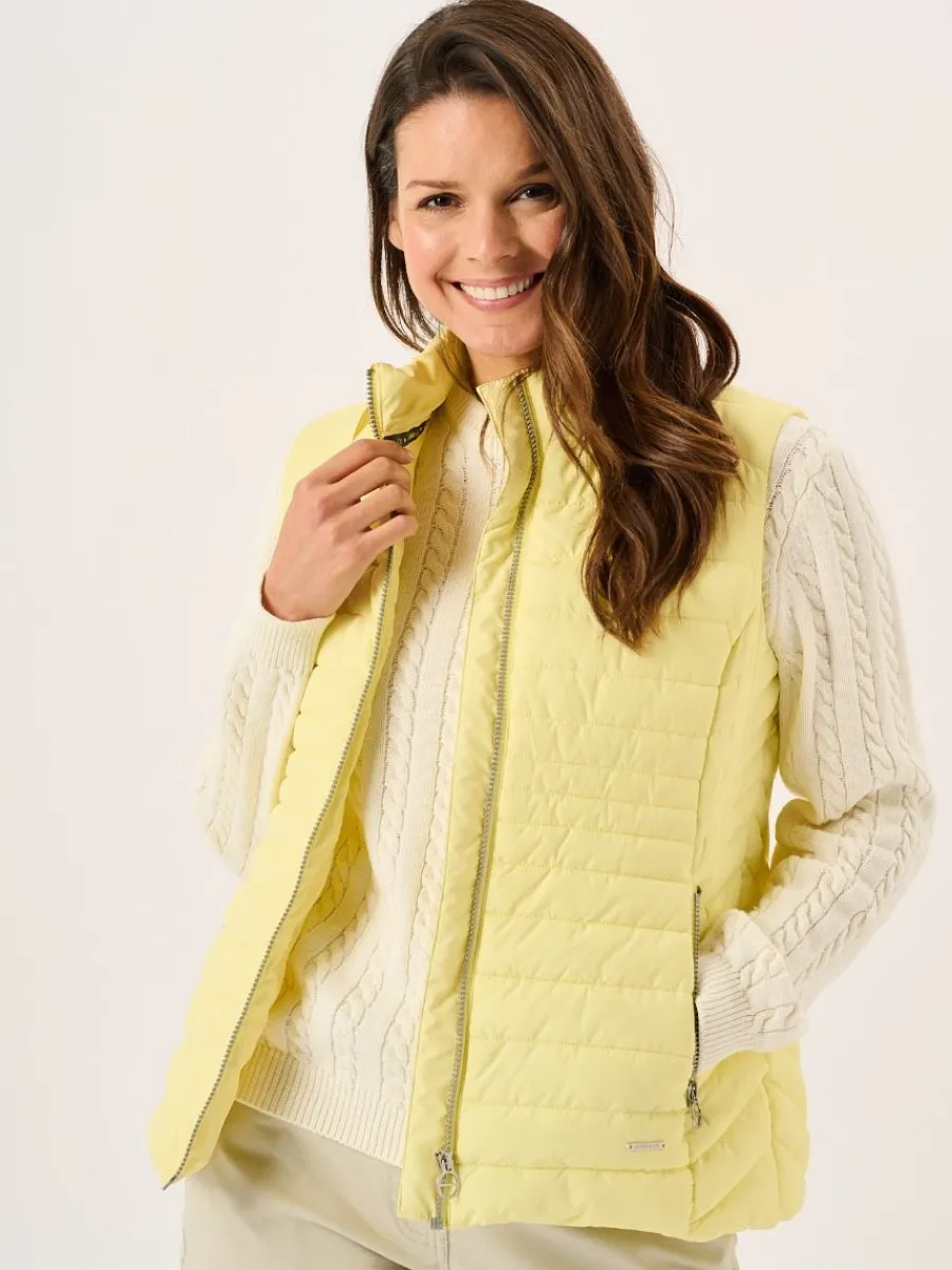 light_yellow_ladies_quilt_5.webp Quba & Co Light Yellow Ladies Quilted Gilet - Darina Discount