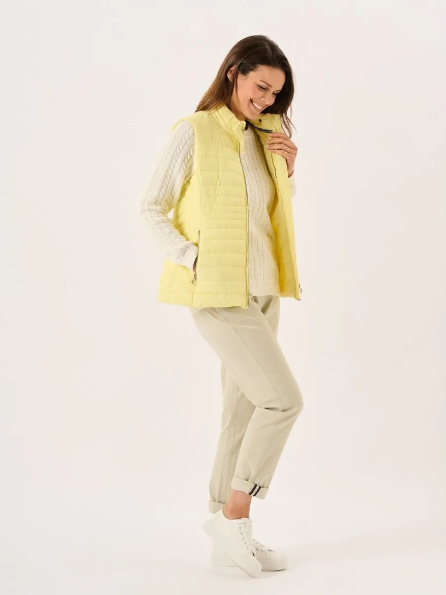 light_yellow_ladies_quilt_7.webp Quba & Co Light Yellow Ladies Quilted Gilet - Darina Discount