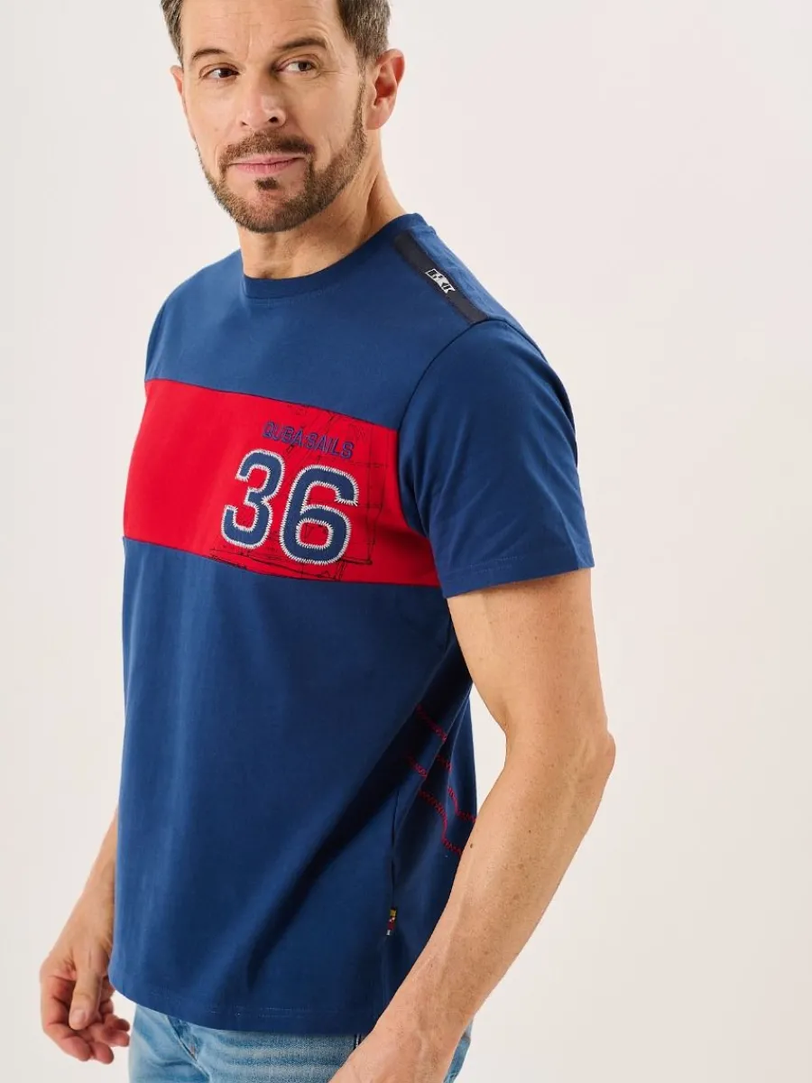 marine_blue_and_red_xseri_3.webp Quba & Co Marine Blue And Red X-Series Colour Block T-Shirt - Dornan New