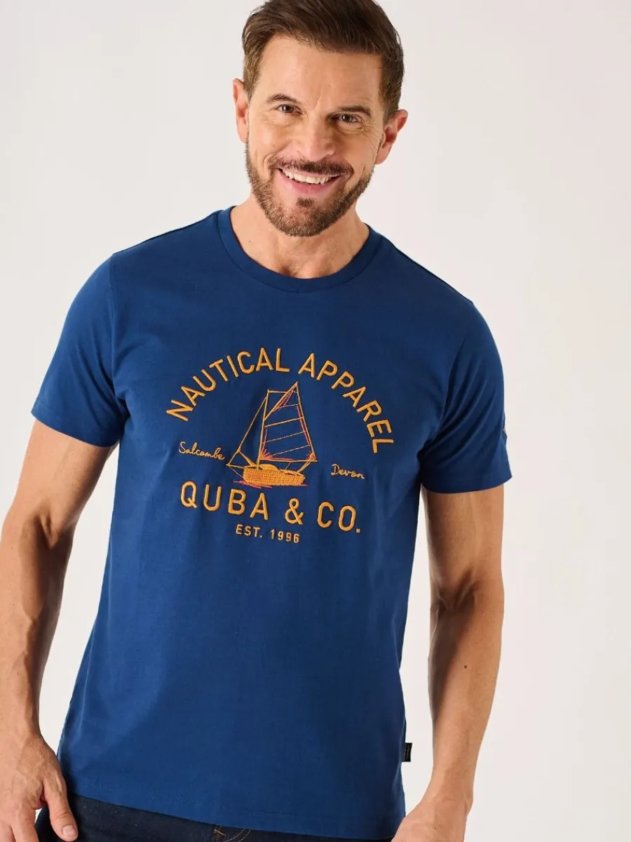 marine_blue_lifestyle_nau_0.webp Quba & Co Marine Blue Lifestyle Nautical Graphic T-Shirt - Darton Outlet