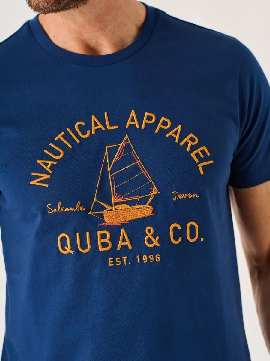 marine_blue_lifestyle_nau_1.webp Quba & Co Marine Blue Lifestyle Nautical Graphic T-Shirt - Darton Outlet