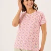 Quba & Co Multcoloured Short Sleeve Coral Design Print T-Shirt - Ryla Outlet