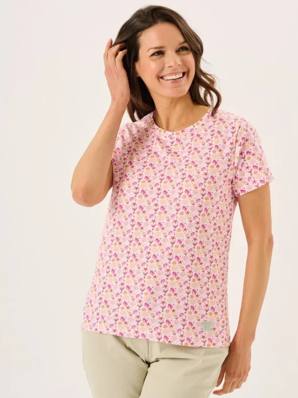 Quba & Co Multcoloured Short Sleeve Coral Design Print T-Shirt - Ryla Outlet