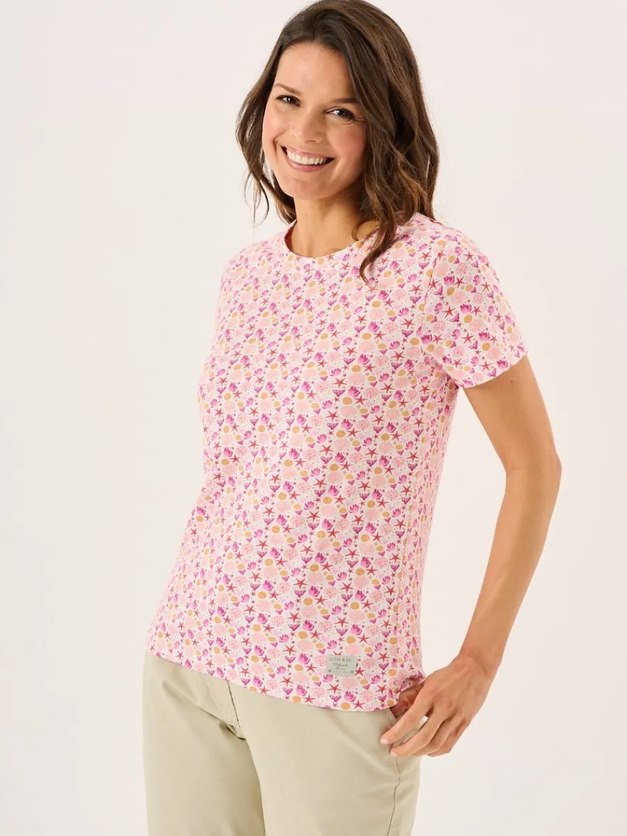 multcoloured_short_sleeve_2.webp Quba & Co Multcoloured Short Sleeve Coral Design Print T-Shirt - Ryla Outlet