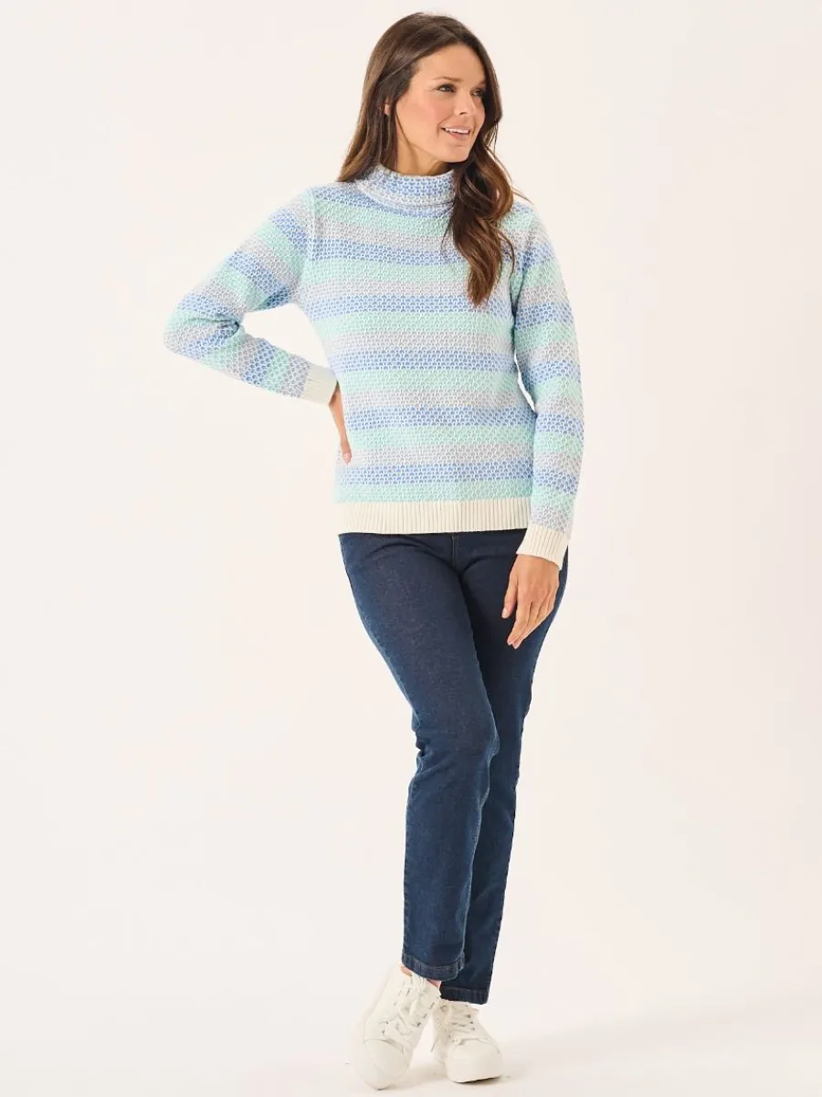 multicoloured_cowl_neck_t_4.webp Quba & Co Multicoloured Cowl Neck Textured Jumper - Greta Hot