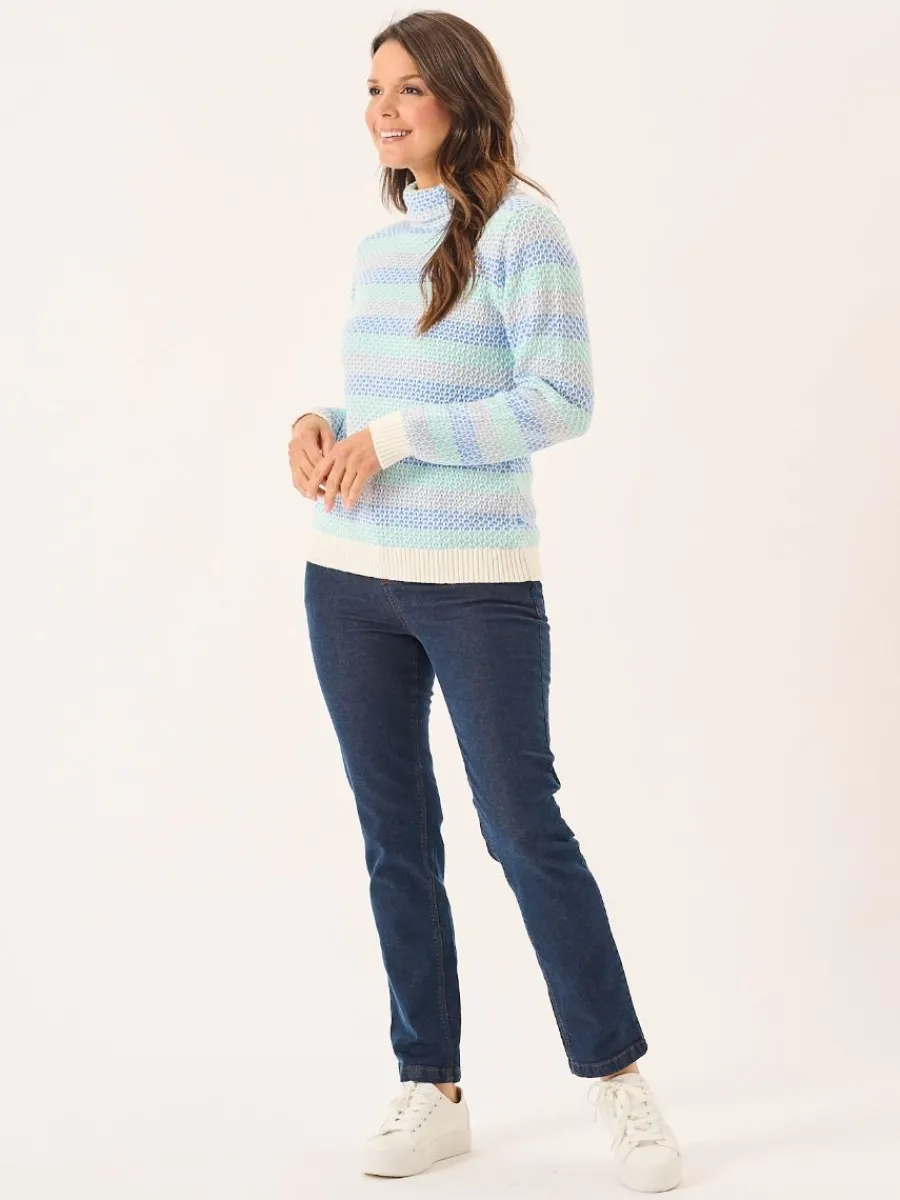 multicoloured_cowl_neck_t_6.webp Quba & Co Multicoloured Cowl Neck Textured Jumper - Greta Hot