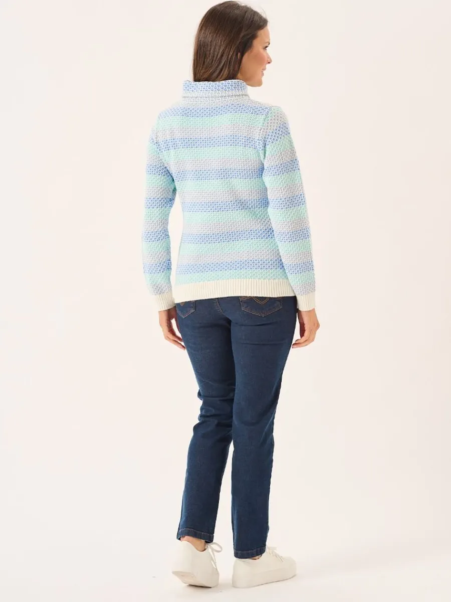 multicoloured_cowl_neck_t_7.webp Quba & Co Multicoloured Cowl Neck Textured Jumper - Greta Hot