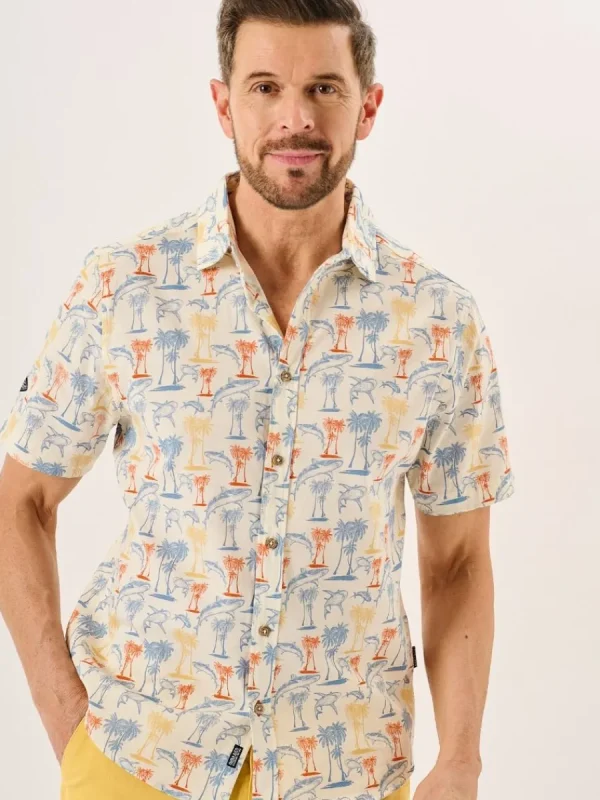 Quba & Co Multicoloured Nautical Print Short Sleeve Slub Shirt - Shey Sale