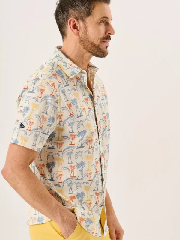 Quba & Co Multicoloured Nautical Print Short Sleeve Slub Shirt - Shey Sale