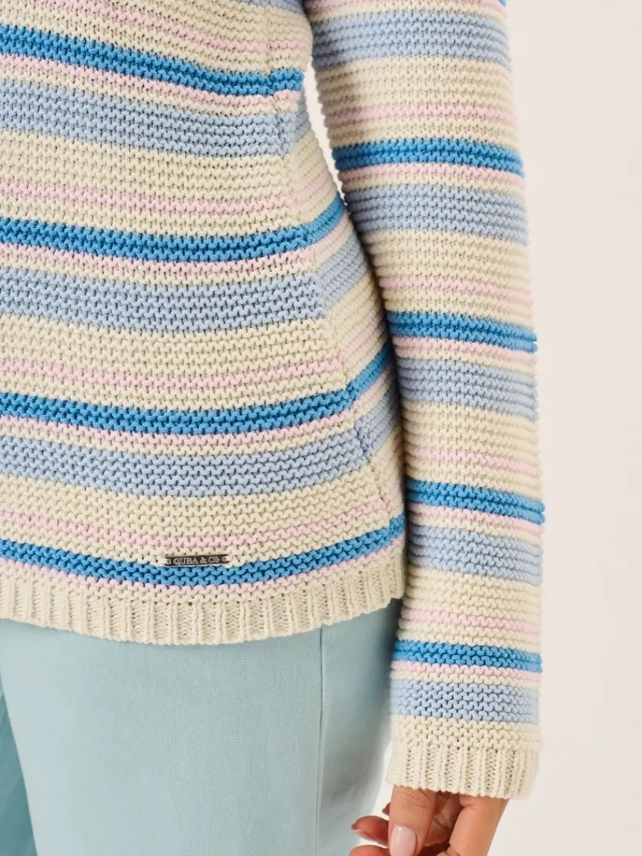 multicoloured_pearl_knit__8.webp Quba & Co Multicoloured Pearl Knit Striped Jumper - Shola Discount