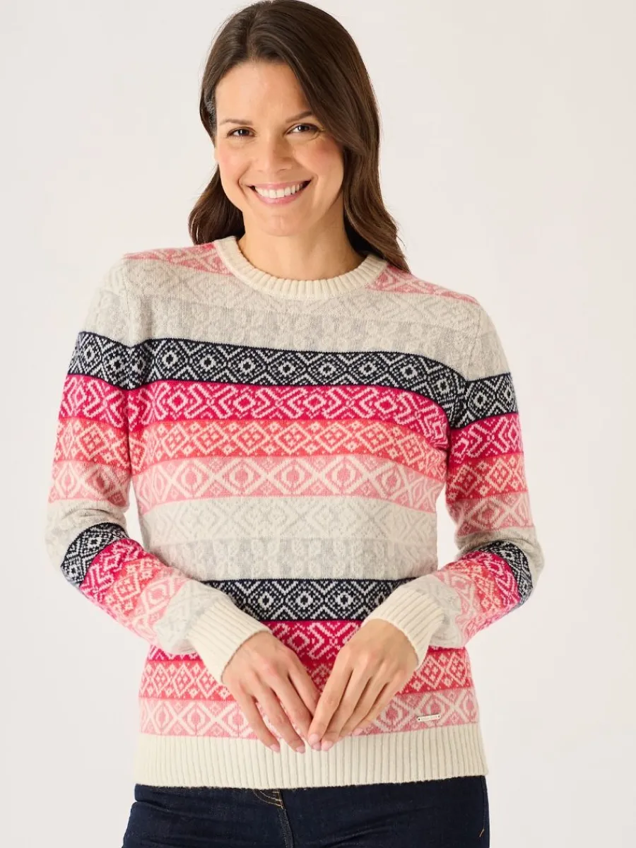 multicoloured_pink_lambsw_0.webp Quba & Co Multicoloured Pink Lambswool Rich Fairisle Style Jumper - Farla Best